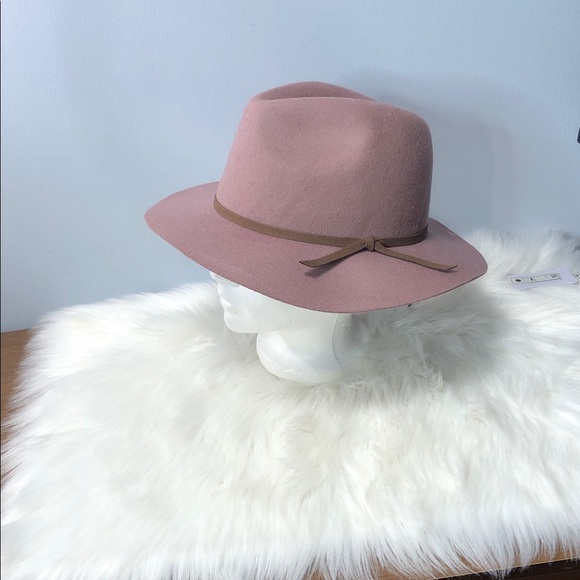 House of Harlow 1960 Accessories - NWT House Of Harlow 1960 Women's Pink Wool Fedora Hat One Size NEW